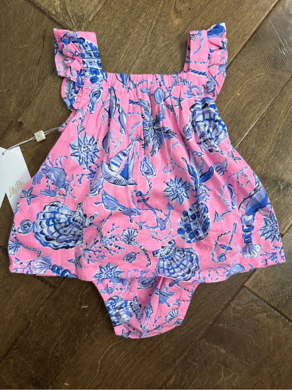 Lilly Pulitzer Plumeria Infant Dress Barefoot Beachcombers 3-6M NWT